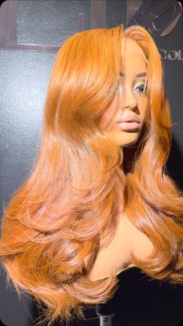 Atl Wigs on Instagram: "Soft and sexy ☺️" Long Ginger Wig, Ginger Orange Wig, Fall Orange Wig, Ginger Orange Curly Wig, Burnt Orange Lace Front Wig, Orange Ginger Lace Front Wig, Orange Wigs, Ginger Wig, Orange Wig