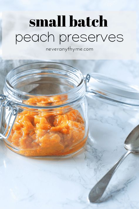 Simple recipe for a small batch of homemade peach preserves. This is the perfect solution for mealy or overripe peaches. What To Do With Mealy Peaches, Peach Preserves, Perfect Peach, Jam And Jelly, Plain Yogurt, Jams & Jellies, Summer Treats, Simple Recipe, Small Batch