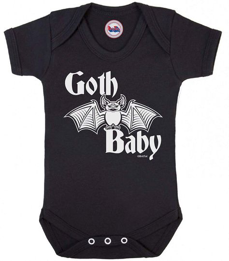 Eco Friendly Baby Gifts, Gothic Baby, Children's Clothing Brand, Goth Baby, Baby Funny, Baby Planning, Funny Boy, Baby Grow, Halloween Bat