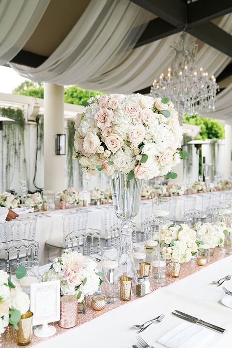 Luxury Glam Wedding at Monarch Beach Resort Cinderella Wedding Dress, Mandap Decoration, Amazing Wedding Ideas, Monarch Beach Resort, Yes And Yes, Tall Wedding Centerpieces, Wedding Reception Flowers, Wedding Dresses Cinderella, Strictly Weddings