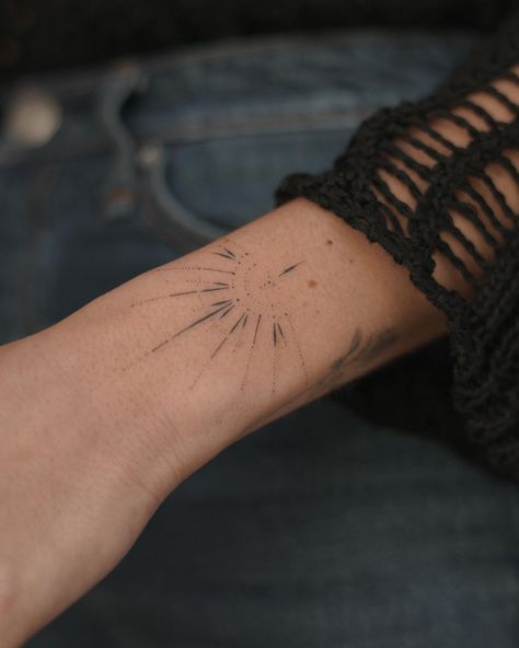 Signature sun #handpoke LISBON - 29-30 of April/ May/ June For bookings and all details fill out the form on my website via link in my bio #handpoke #sticksndpoke #handpokers #annpokes #lisbontattoo #portugaltattoo #handpokeartist Decorative Tattoos, Fully Booked, Small Hand Tattoos, Hand Poke, Back Tattoo Women, Sun Tattoo, Sun Designs, Free Tattoo, Waiting List