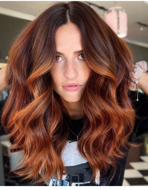 Burnt Orange Hair Color, Deep Auburn Hair, Copper Balayage Brunette, Light Auburn Hair Color, Brown Auburn Hair, Balayage Hair Copper, Light Auburn Hair, Dark Auburn Hair, Hair Color Orange