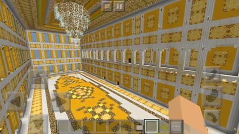 My Mansion #2- Minecraft  Golden ballroom Minecraft Ballroom, Minecraft Gold, Castle Blueprints, Castle Ballroom, Ballroom Floor, Minecraft Castle Blueprints, Gold Castle, Minecraft Interior, Minecraft Castle