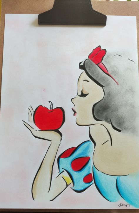 Tiana Drawing Easy, Snow White Sketch, Snow White Drawing, Prismacolor Drawing, Bts Emoji, Easy Art For Kids, Disney 2024, Bookmark Craft, Disney Tattoos