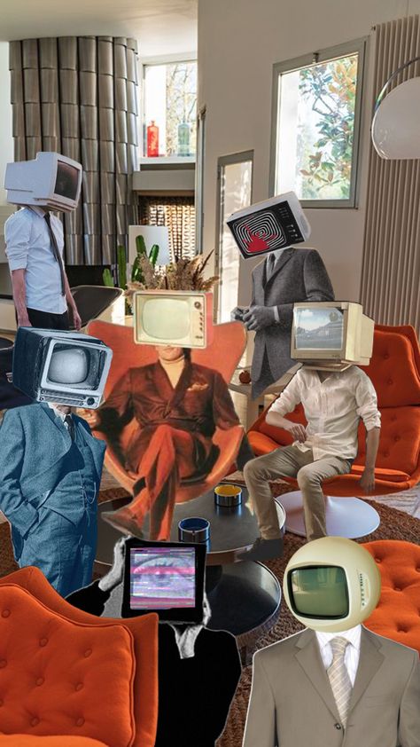 Watching Tv Art, Reality Tv Aesthetic, Tv Collage, Tv Heads, Distortion Art, Reflection Poster, Design Exploration, Crocodile Tears, Graphic Communication