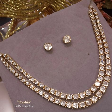 #sophia #moissanite #polkinecklace #silverjewellery #semipreciousjewelry #polkijewellery #weddingjewellery #jadaujewelry #bridaljewelry #jadauearrings #moissanitepolki #statementjewellery #moissanitepolkijewellery #indianweddingjewelry #bridejewelry #necklaceset #polkichoker Artificial Jewellery Set, Necklace Set Indian Bridal Jewelry, Ruby Necklace Designs, Polki Necklace Set, American Diamond Jewellery, Indian Bridal Jewelry Sets, Modern Gold Jewelry, Necklace Set Indian, Gold Money