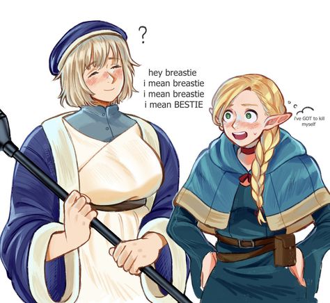 Dungeon Anime, Dungeon Meshi, Ship Drawing, Queer Art, Silly Images, Anime Girlxgirl, Medieval Fantasy, Game Show, Really Funny Pictures