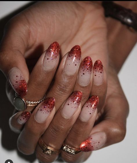 December Manicure, Sparkly French Manicure, Red Ombre Nails, Red Nails Glitter, Festive Nail Designs, Candy Cane Nails, Red Christmas Nails, Ombre Nails Glitter, Smink Inspiration