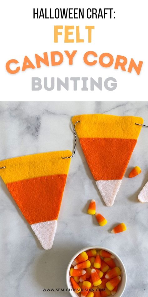 Felt Candy, Candy Corn Crafts, Jack Halloween, Candy Corn Decorations, Decorate For Halloween, Felt Banner, Halloween Garland, Felt Halloween, Diy Banner