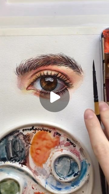 Watercolor Eyes Tutorial, Watercolour Eyes Tutorials, Watercolor Guide, Art Teaching Ideas, 2024 Art, Watercolor Eyes, Colour Painting, Art Teaching, Abstract Art Inspiration