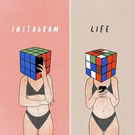 The Delicate And Challenging Art Of Giulia Rosa Instagram Vs Real Life, Make Your Own Story, Print Design Art, Conceptual Illustration, Italian Artist, Instagram Life, Featured Artist, Life Art, Modern Contemporary