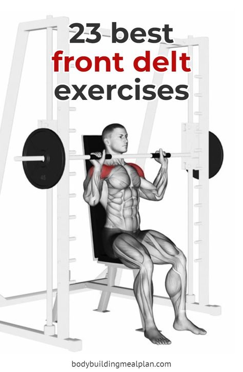 Best Front Delt Exercises Pin Front Delts, Anterior Deltoid Exercises, Front Shoulder Exercises, Front Delt Workout, Front Delts Workout, Front Deltoid Exercises, Deltoid Muscle Exercises, Rear Delt Workout, Best Rear Delt Exercises