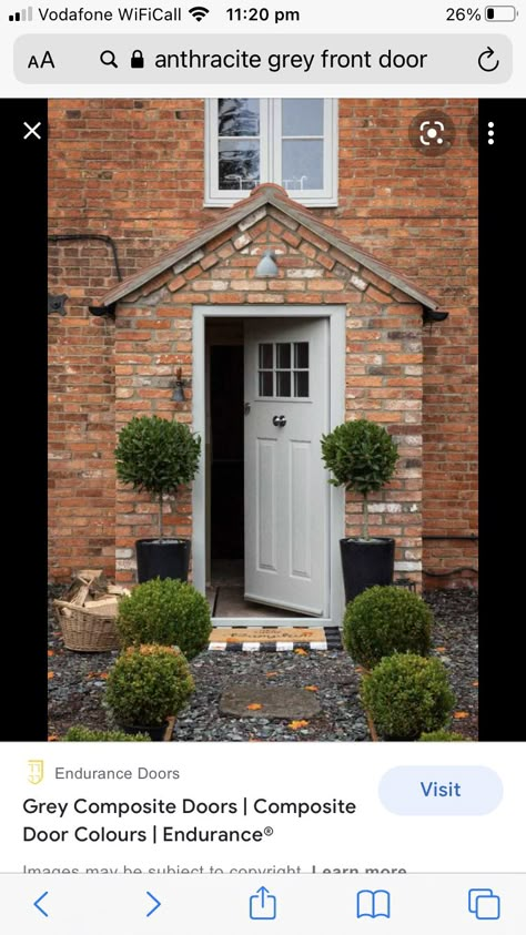 Front Porch Ideas Uk Entrance, Brick Porches, Red Brick House Front Garden, Red Brick Cottage Front Door, Red Brick Homes Exterior, Small Porch Ideas Uk, Porch Door Uk, Front Porch Ideas Uk, Upvc Victorian Front Door