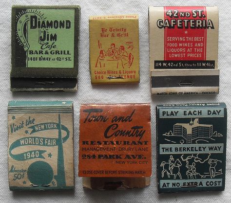 1930s & 1940s Vintage Matchbooks Vintage Matchbooks, Counter Clockwise, Flea Market Style, Beautiful Logos Design, Matchbox Art, Book Cafe, Vintage Packaging, Oldies But Goodies, Bakery Cafe