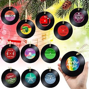 Record Ornament, Sock Hop Decorations, Hop Decorations, Christmas Ornaments Paper, 1950s Rock And Roll, Rock And Roll Music, Music Themed Parties, Music Ornaments, Gift Tree