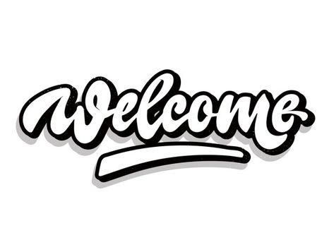 Creative 'welcome' hand lettering quote | Premium Vector #Freepik #vector #background #banner #poster #invitation Welcome Typography, Welcome Font, Welcome Logo, Welcome To Class, Welcome Words, Welcome Design, Hand Lettering Practice, Cartoon Character Tattoos, Poster Fonts