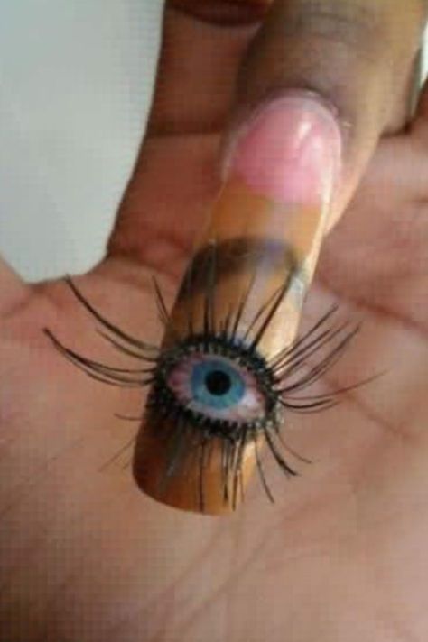 Trying to see life through different eyes. Scary Nail Art, Ugly Nails, Scary Nails, Bad Nails, Nail Art For Beginners, Heart Nail Art, Creepy Pictures, Crazy Nails, Crazy Stuff