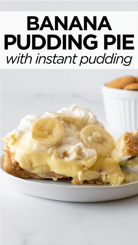 Banana Pudding Pie Nilla Wafer, Banana Cream Pie With Nilla Wafer Crust, Banana Cream Pie With Vanilla Wafers, Banana Cream Pie Recipe Nilla Wafers, Banana Cream Pie Vanilla Wafers, Vanilla Pudding Pie Recipes, Banana Pudding Pie No Bake, Cool Whip Banana Pudding, Banana Cream Pie Recipe With Pudding