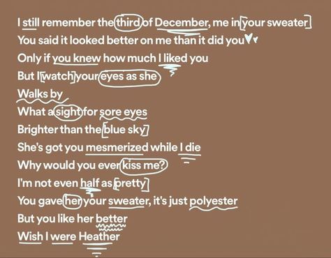 Dec 3 Sweater, Heather Conan Gray Aesthetic Lyrics, Heather Spotify Aesthetic, 3rd December Conan Gray, 3 December Heather, Heather Sweater Conan, Heather Lyrics Aesthetic, Your Sweater Conan Gray, Heather Conan Gray Lyrics