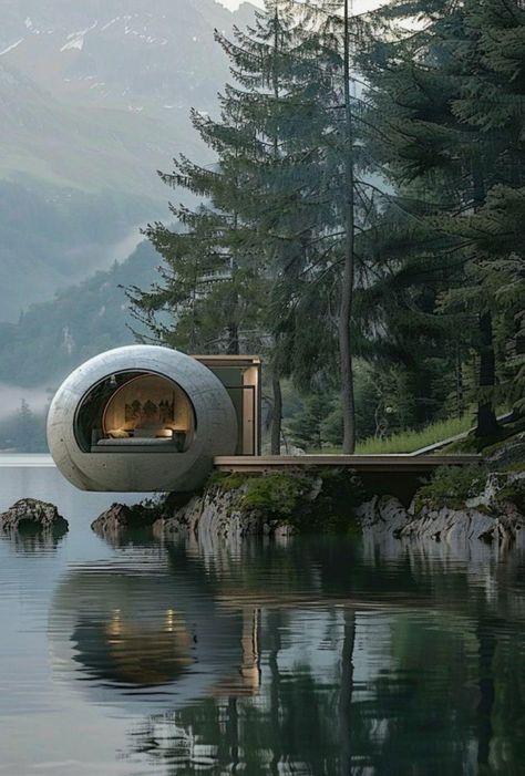 Dreamy Architecture, Lake Architecture, Apaneca, Shelter Ideas, Exotic Homes, Lake Dock, Woodland House, Renovation Architecture, Unusual Homes