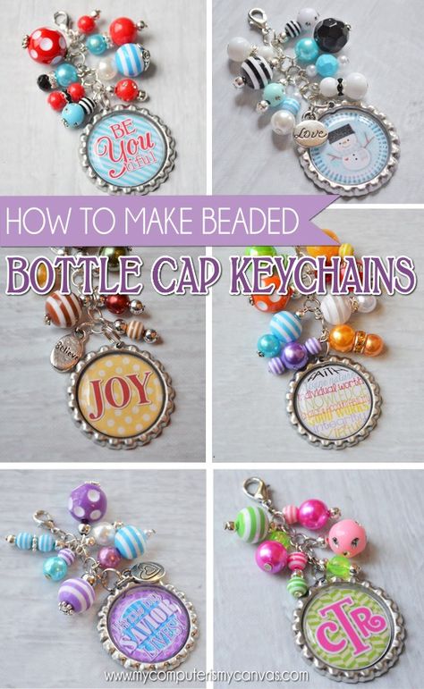 Diy Bottle Cap Crafts, Bottle Cap Projects, Bottle Cap Jewelry, Bead Bottle, Hantverk Diy, Bottle Cap Art, Bottle Cap Crafts, Bottle Cap Images, Diy Bottle