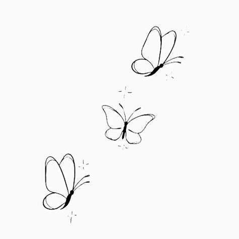 Simple 3 Butterfly Tattoo, Dainty Butterfly Drawing, Line Drawing Butterfly Tattoo, Small Butterfly Sketch, Simple Butterfly Drawing Tattoos, Tree Butterfly Tattoo, Butterfly Outline Tattoo Simple, Minimalist Butterfly Drawing, Butterfly Sketch Simple