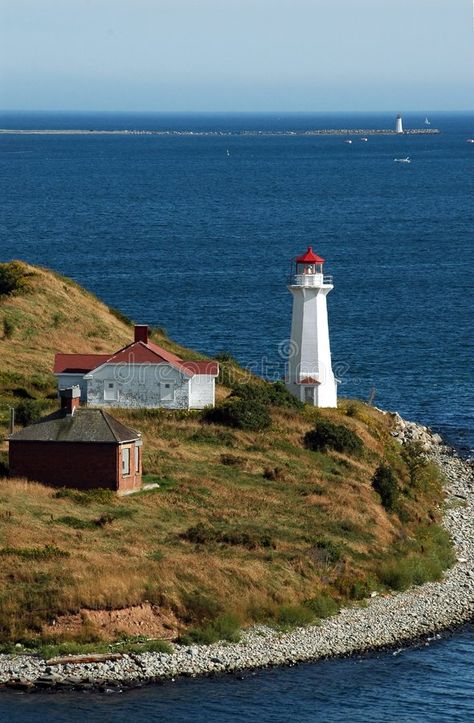 Lighthouses on outskirts of Halifax Harbour. Two lighthouses one on island with , #sponsored, #lighthouses, #island, #rocky, #Harbour, #Lighthouses #ad Halifax Harbour, About Canada, Simple Flyer, Ocean Shores, Rocky Shore, Rock Island, Water Art, Atlantic Ocean, Summer 2019