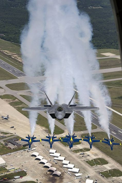 One of the best aeri... Blue Angels Air Show, Us Navy Blue Angels, F 22 Raptor, F22 Raptor, Military Jets, F 35, Blue Angels, Private Jet, Air Show