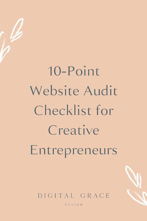 Auditing your website is an easy thing to forget when you spend all your time serving clients and keeping up with the day-to-day operations of your small business. But it must e done and using my 10 point checklist is a super simple way to do it! #WebsiteAudit #WebsiteChecklist Small Business Website Tips, Website Audit Checklist, Website Checklist, Small Business Website Design, Website Audit, Business Card Diy, Website Planning, Showit Website Design, Design For Wedding