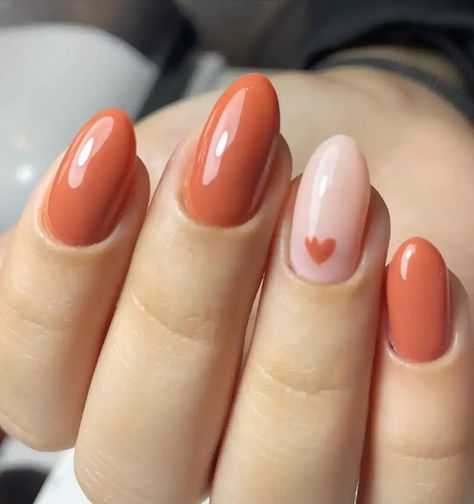 Nails coffin Nails Burnt Orange, Burnt Orange Nails, Orange Nail Art, Orange Nail Designs, Orange Nail, Simple Fall Nails, Retro Nails, Fall Gel Nails, Simple Gel Nails