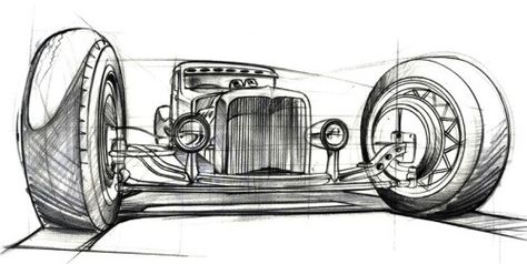 Hotrod Tattoos, Cars Design, Cool Car Drawings, Automotive Artwork, Car Artwork, Auto Art, Car Design Sketch, Garage Art, Lowbrow Art