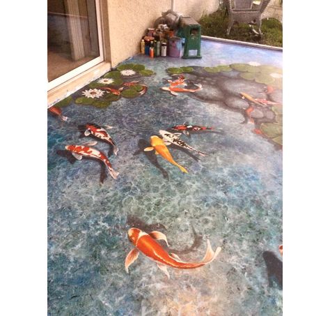 36 mind-bending trompe l'oeil illusions | Creative Bloq 3d Floor Art, Taman Air, Garden Pond Design, Floor Painting, Floor Murals, Sidewalk Art, Koi Fish Pond, Pond Design, Fish Ponds