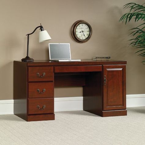 Found it at Wayfair - Clintonville Executive Desk Meja Sofa, Cherry Desk, Computer Desk Design, Keyboard Drawer, Classic Desk, File Drawer, Big Desk, Computer Table, Office Desks