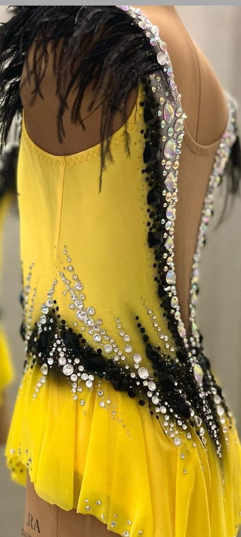 Yellow Leotard, Baton Costumes, Rhythmic Gymnastics Leotards, Rhythmic Gymnastics, Gymnastics Leotards, Yellow Black, Leotards, Gymnastics, Yellow