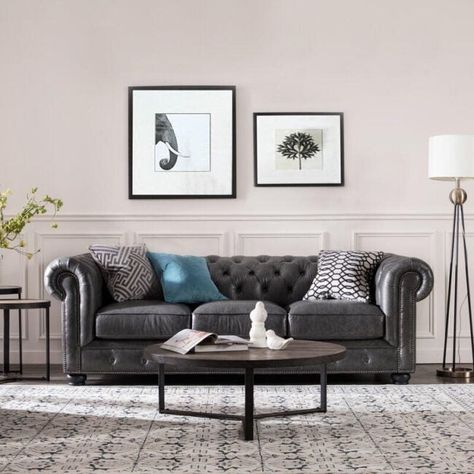 Charcoal sofa living room