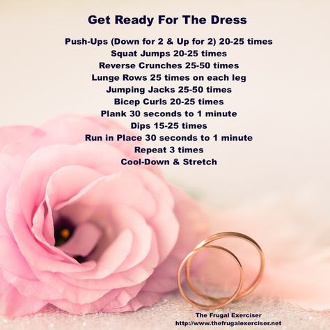 sweating-for-the-wedding Week Exercise Plan, Sweating For The Wedding, Said Yes To The Dress, Dumbbell Bicep Curl, Bride Workout, Reverse Crunches, Total Workout, Exercise Plan, Body Workout At Home