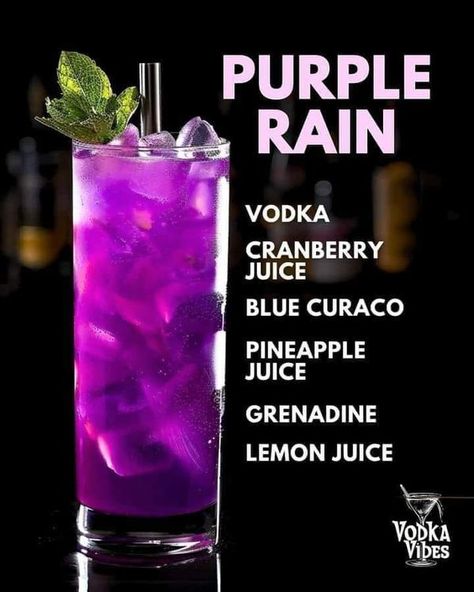 Ina Garten _ Recipes 🍜🌮 | Worries out the door, Purple Rain in | Facebook Purple Rain Cocktail, Rain Cocktail, Cranberry Juice And Vodka, Liquor Recipes, Cocktail Drinks Alcoholic, Ina Garten Recipes, Mixed Drinks Alcohol, Yummy Alcoholic Drinks, Mixed Drinks Recipes