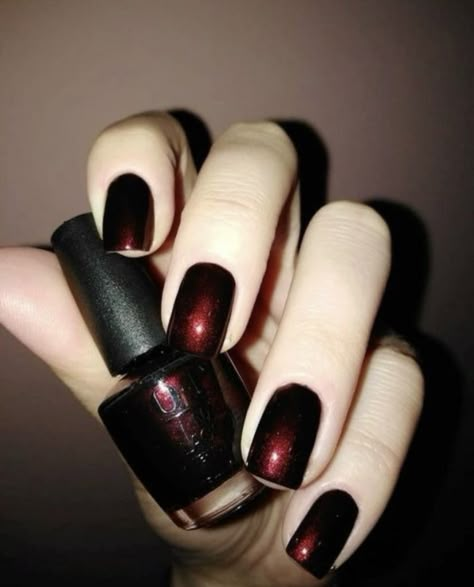 Black Nail Polish Ideas, Goth Colors, Black And Red Nails, Opi Black, Nails Opi, Gothic Nails, Black Nail Polish, Spring Nail Designs, Really Cute Nails