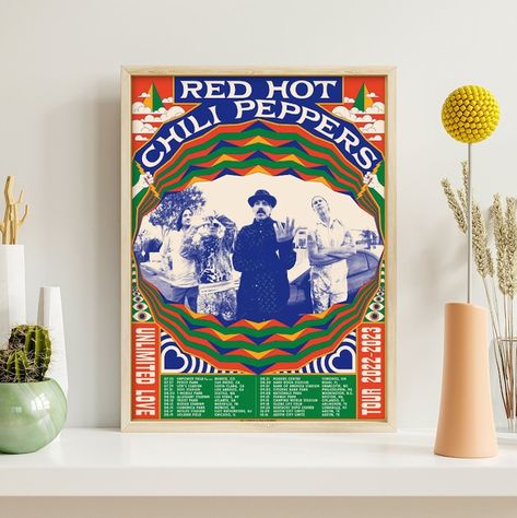 Red Hot Chili Peppers Poster, 2023 Poster, Valentine Poster, Paper Wall Decor, Petco Park, Tour Poster, Wall Art Crafts, Hottest Chili Pepper, Red Hot Chili Peppers