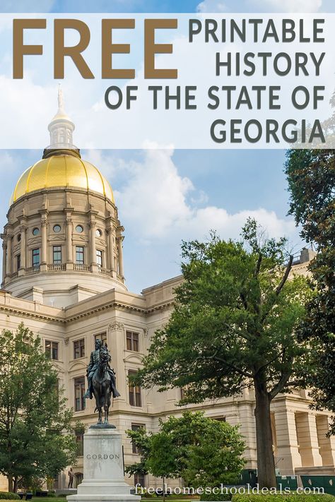 FREE Printable History of the State of Georgia | Free Homeschool Deals © Kids Exercise Activities, Miss Georgia, Georgia History, State Of Georgia, The 50 States, Homeschool Freebies, Exercise Activities, Civil Rights Leaders, Homeschool Inspiration