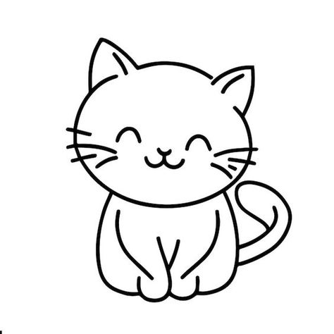 Arte de linha de gato bonito para desenho | vetor Premium gerado com IA Drawings step by step for kids #drawingsstepbystepforkids Drawing ideas #drawingideas Drawing ideas for kids #drawingideasforkids 1.208 Art For Drawing, Easy Elephant Drawing, Cat Line Drawing, Easy Halloween Drawings, Thanksgiving Drawings, Cat Line Art, Hard Drawings, Animal Line Drawings, Easy Animal Drawings