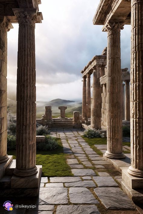 Whispers of Antiquity: The Path to Mythical Ruins Wander through the hallowed remnants of an ancient Greek temple, where history breathes through the whispers of time. This stunning Stable Diffusion image invites you into a world where myth meets reality, as the morning fog lifts to reveal the enduring majesty of classical architecture. #AncientRuins #GreekTemple #HistoricalBeauty #MythicalJourney #StableDiffusionArt Ancient Greek Temple, Greek Temple, The Whispers, Morning Fog, Neural Network, Beautiful Background, Classical Architecture, Ancient Ruins, Ancient Greek