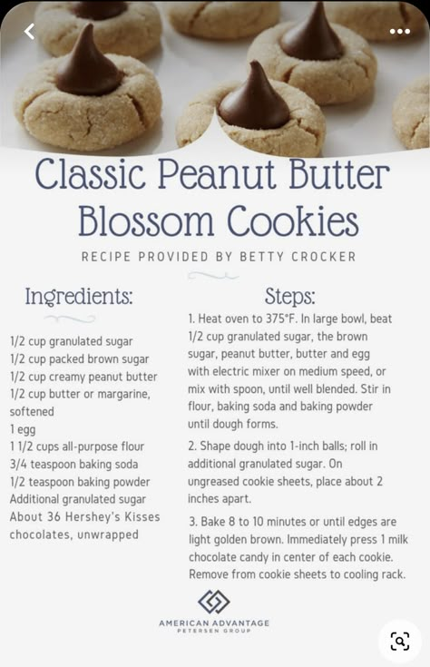 Cookies 2023, Peanut Butter Blossom, Xmas Desserts, Peanut Butter Blossom Cookies, Blossom Cookies, Peanut Butter Blossoms, Christmas Baking Recipes, Christmas Cookie Exchange, Holiday Goodies