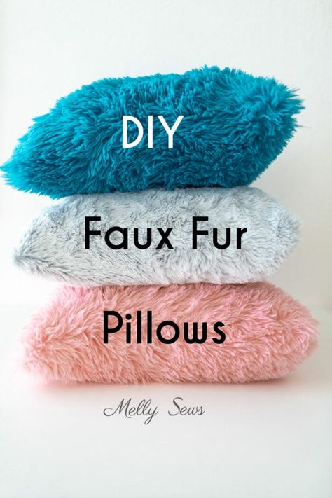 Diy Faux Fur, Gifts To Sew, Fuzzy Pillows, Melly Sews, Teen Gifts, Diy Pillow Covers, Faux Fur Pillow, Fur Pillow, Fur Throw Pillows