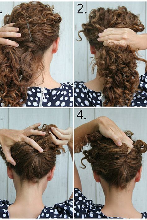 19 Naturally Curly Hairstyles For When You're Already Running Late Naturally Curly Hairstyles, Twisted Hair, Curly Hair Photos, Curly Updo, Curly Hair Updo, Hair Straighteners, Penteado Cabelo Curto, Running Late, Curly Hair Tips