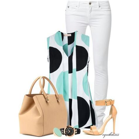 Love this outfit Komplette Outfits, Work Attire, White Pants, Polyvore Outfits, Work Outfits, Work Fashion, Look Chic, Primavera Estate, Look Fashion