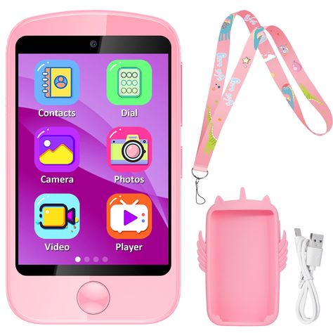 Birthday Gifts Pink, Kids Phone, Funny Puzzles, Music For Toddlers, Kids Learning Toys, Gifts Pink, Mp3 Music Player, Smart Toys, Learning Abc