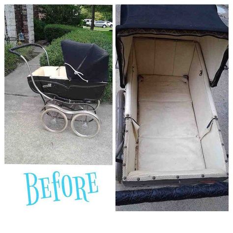 Restoration of a Vintage Baby Carriage | Hometalk Vintage Baby Carriage, Upcycle Baby, Silver Cross Prams, Vintage Stroller, Carriage Stroller, Vintage Pram, Diy Spring Wreath, Baby Buggy, Baby Talk