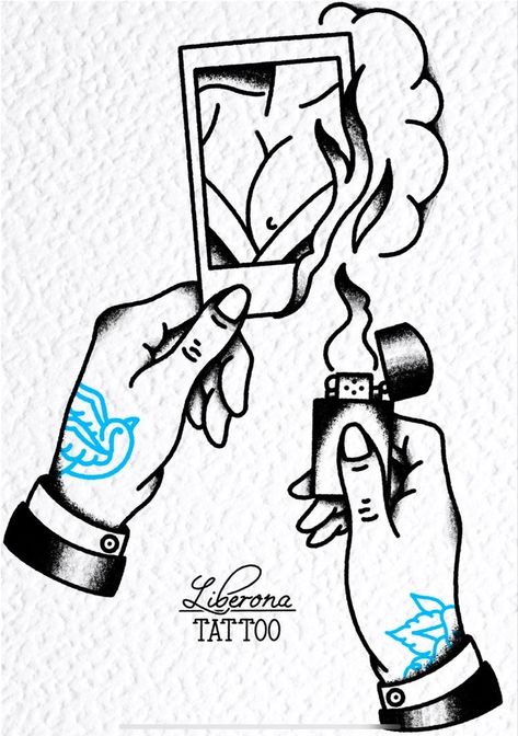 Old School Black And White Tattoo, American Traditional Tattoo Drawing, Simple American Traditional Tattoo Flash, Liberona Tattoo, Burning Polaroid, Tattoo Drawings Vintage, Old School Tattoo Drawing, Old School Tattoo Hand, Tatto Old Scold