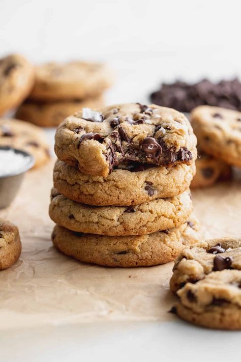 Basic Chocolate Chip Cookie Recipe, Basic Chocolate Chip Cookies, Brown Butter Chocolate Chip, Brown Butter Chocolate Chip Cookies, Cookie Calories, Chip Cookie Recipe, Chocolate Chunk Cookies, Semi Sweet Chocolate Chips, Chewy Cookie